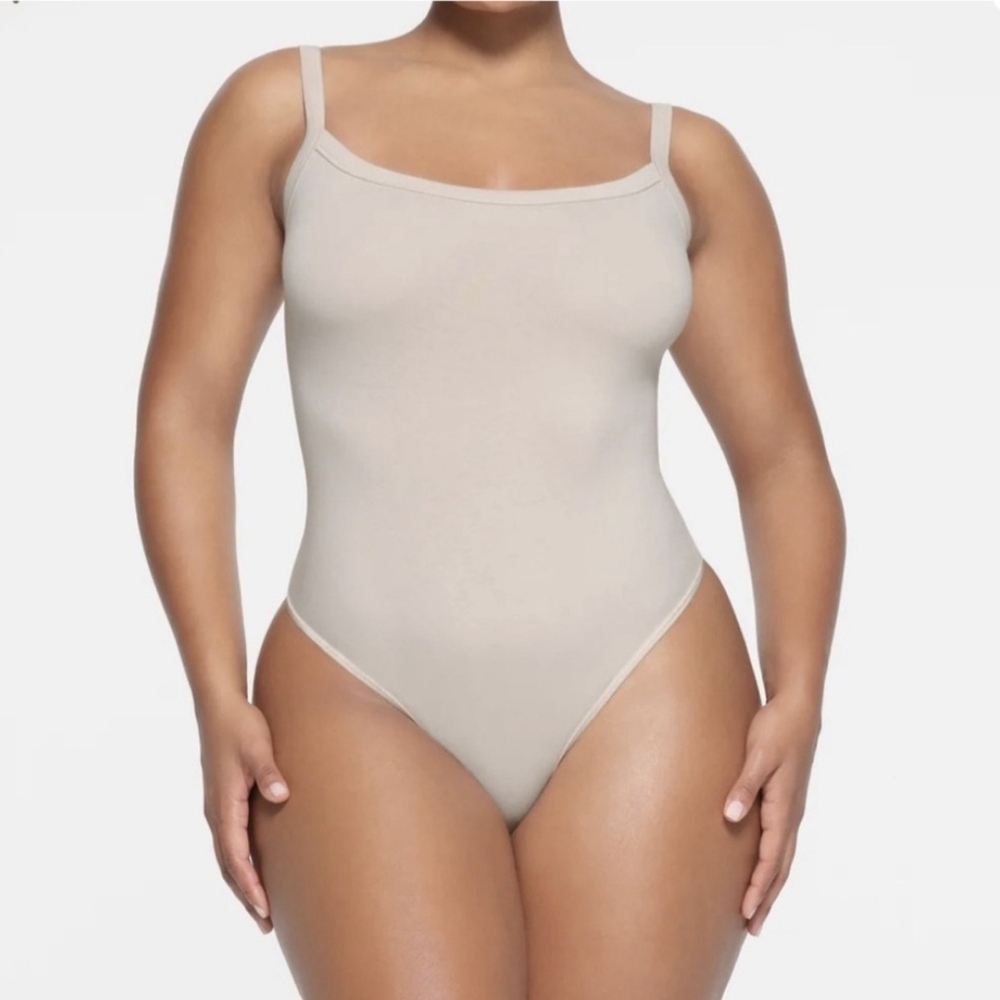 SKIMS Cotton Jersey Scoopneck Bodysuit, Color Marble, Size 3x, NWT